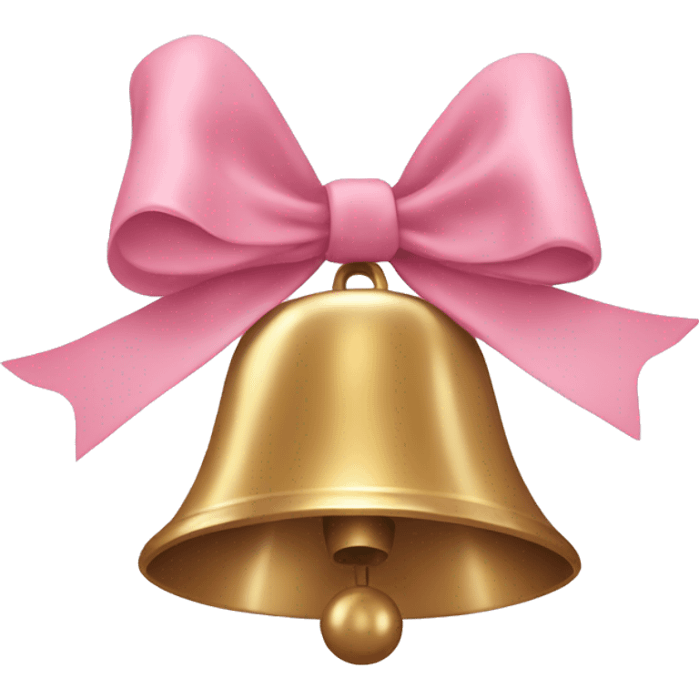 bell with light pink bow on top of it emoji