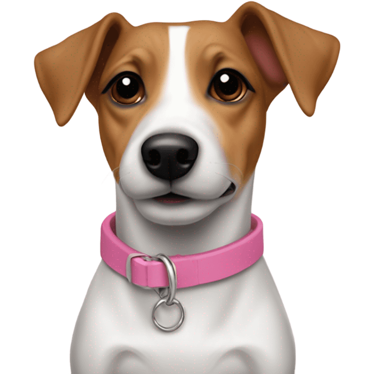 Pair Jack Russels pink collars emoji