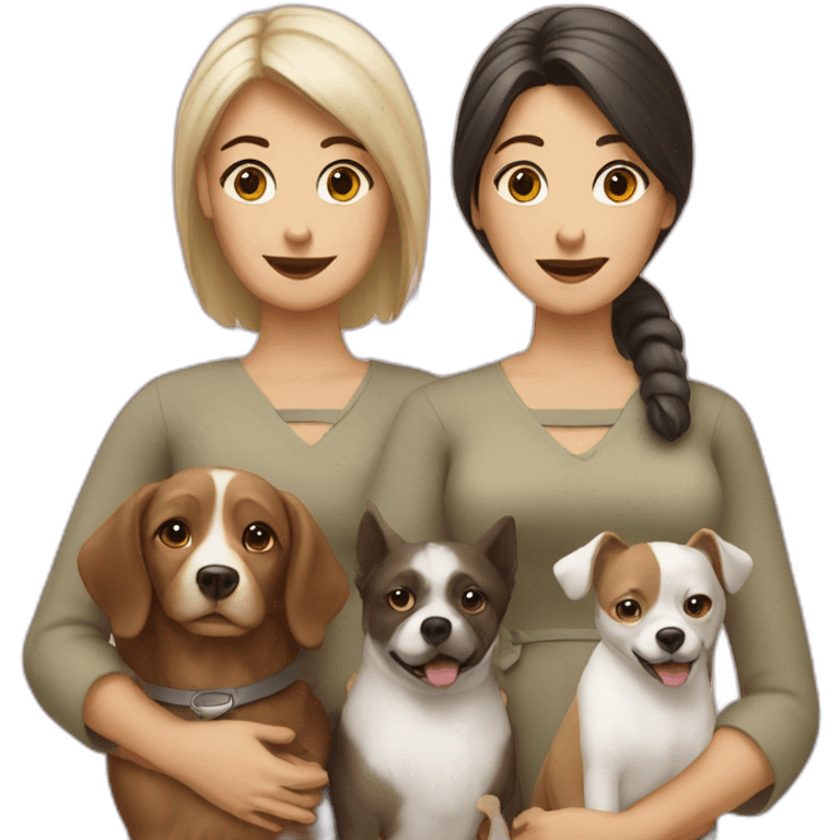 two wives and pet dog emoji