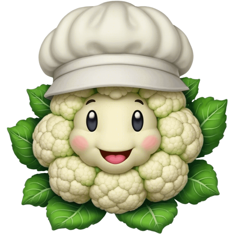 Cauliflower with a hat emoji