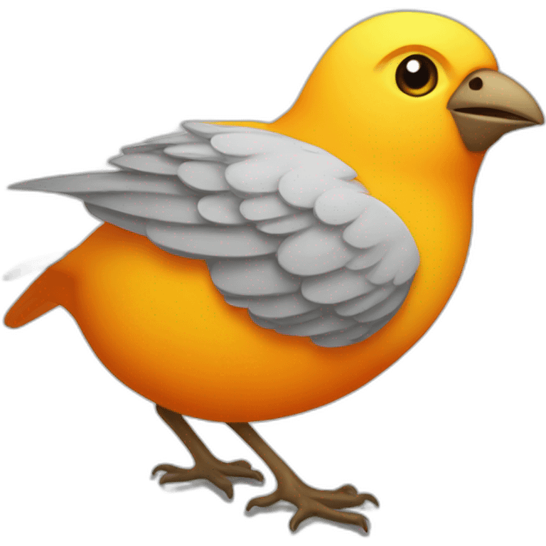 cartoon canary bird with orange color emoji