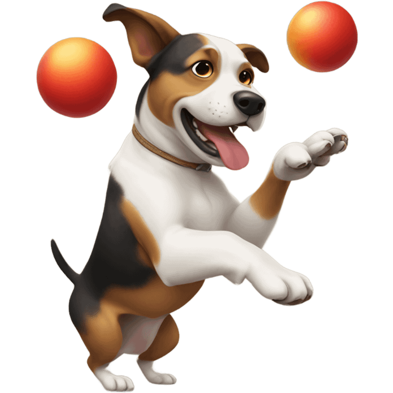 A dog juggling  emoji