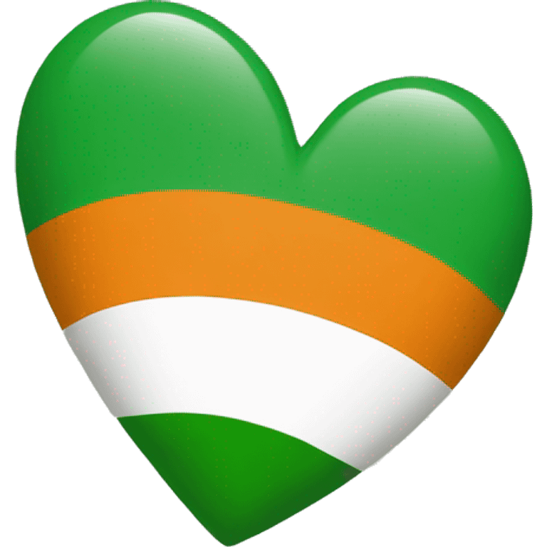 a heart colored with ireland flag emoji