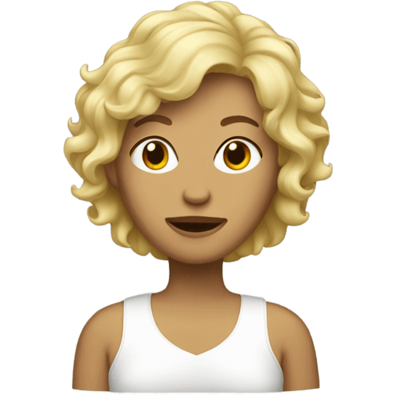 blond lesbian woman with a shaggy haircut  emoji