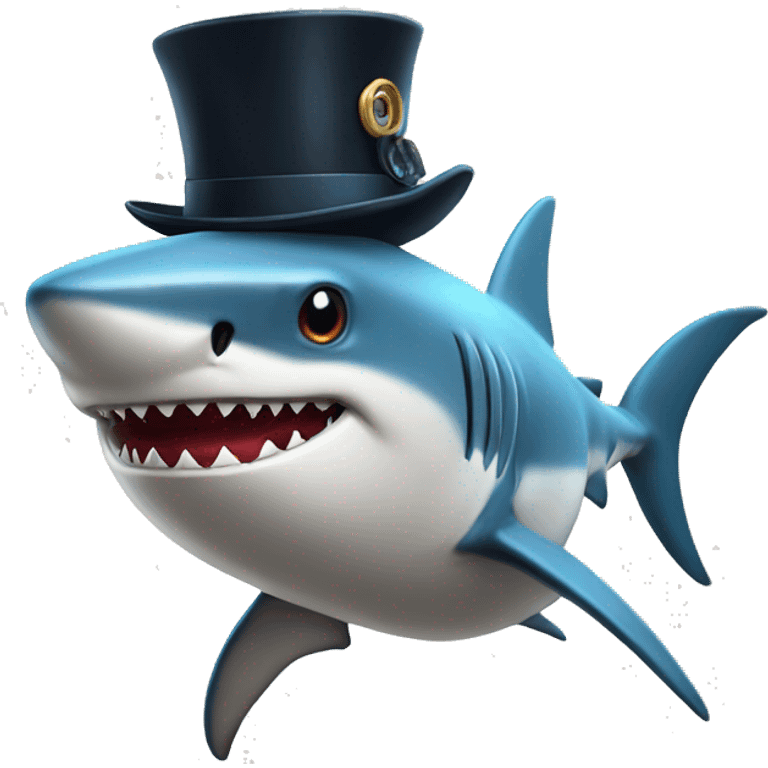 Shark with tophat emoji