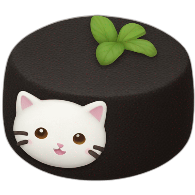 black rice cake mochi cat emoji