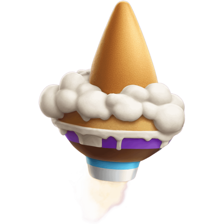 Icecream on a rocket ship emoji