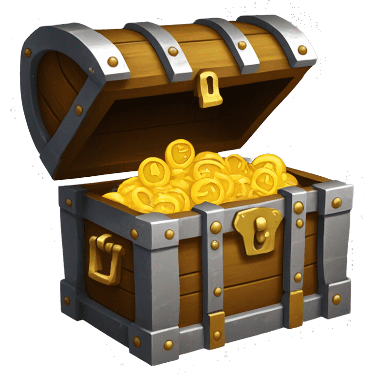 Treasure chest, no background, SIZE 128X128, pixel art, basic design emoji