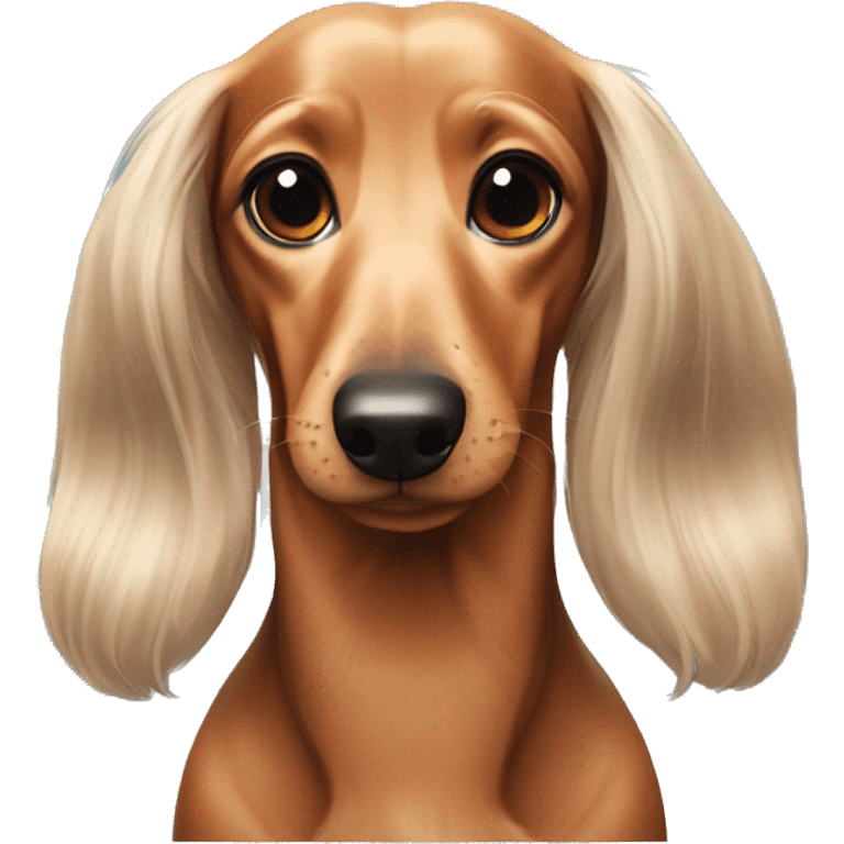 Long hair pie bald dachshund emoji