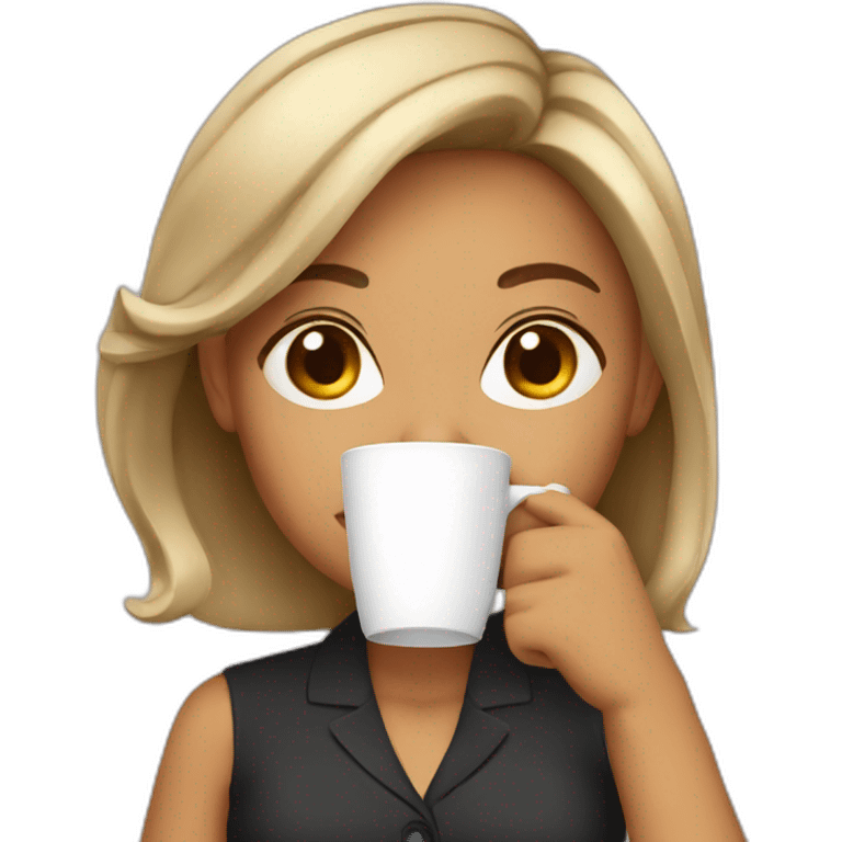 Boss girl drinking coffee emoji