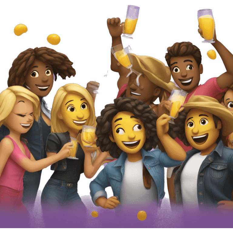 a partying group emoji