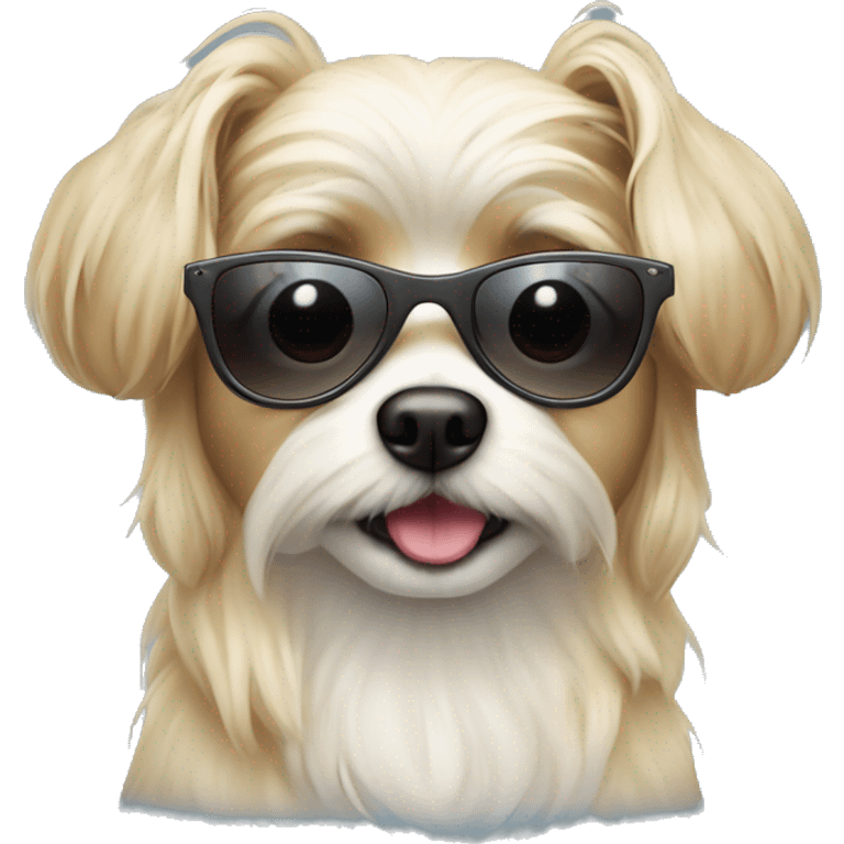 Maltesse dog with sunglasses emoji