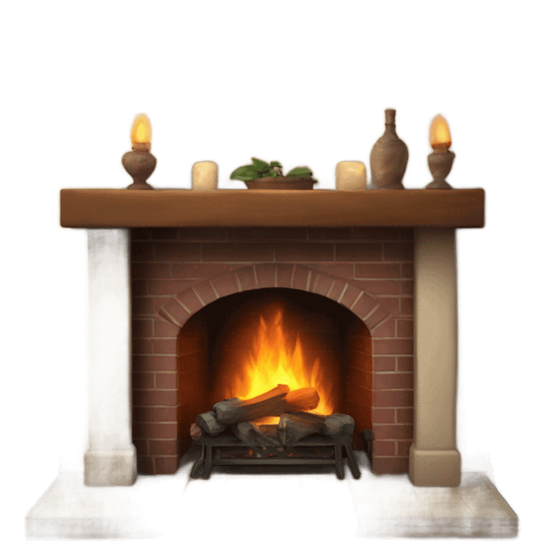 Realistic fireplace  emoji