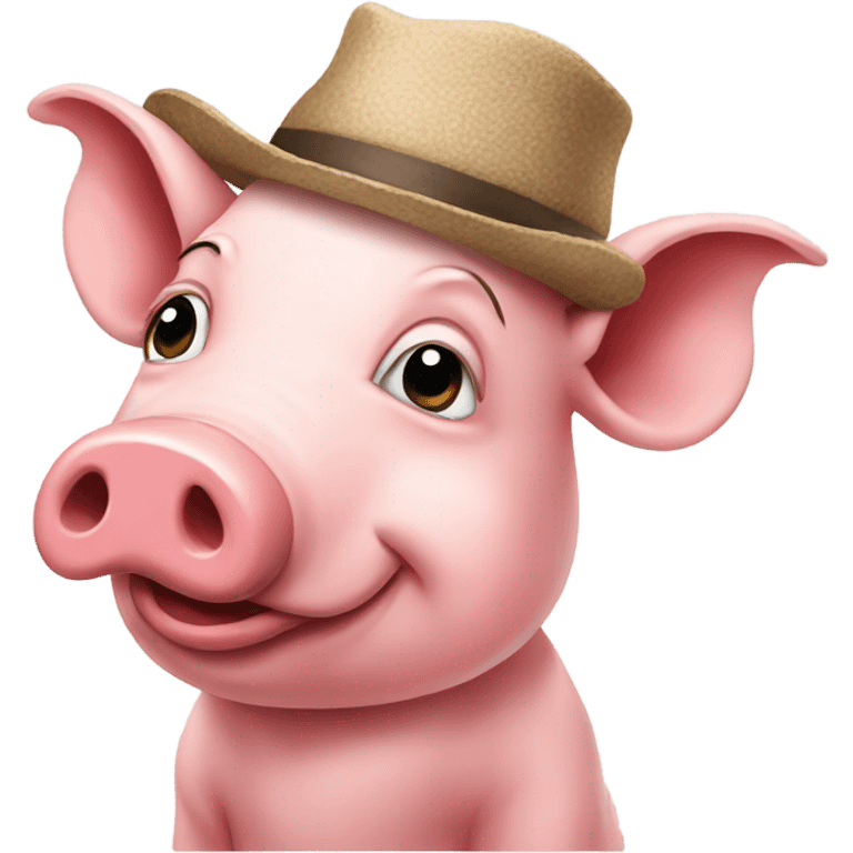 Pig with hat emoji