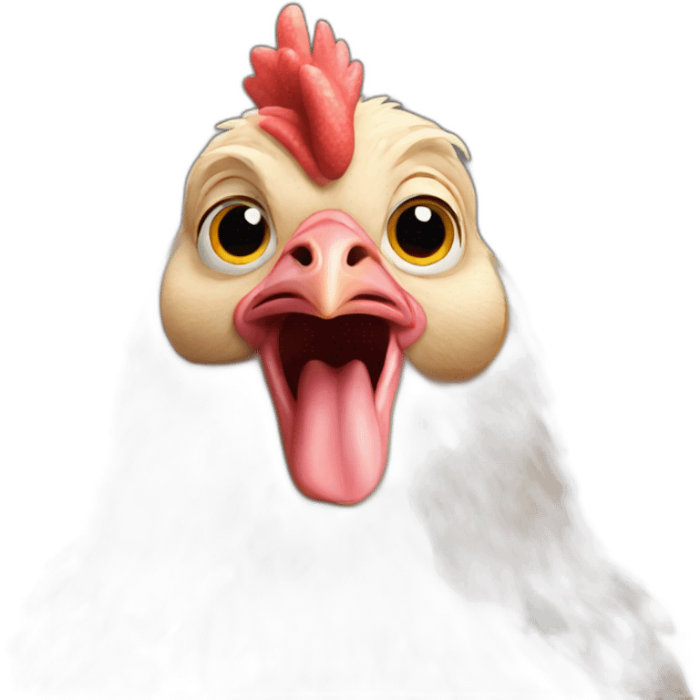 Hen surprised  emoji