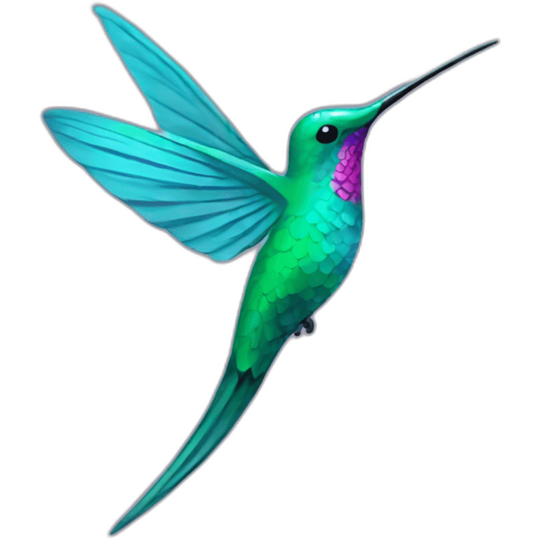 A mermaid colored hummingbird on a cibeliia logo emoji