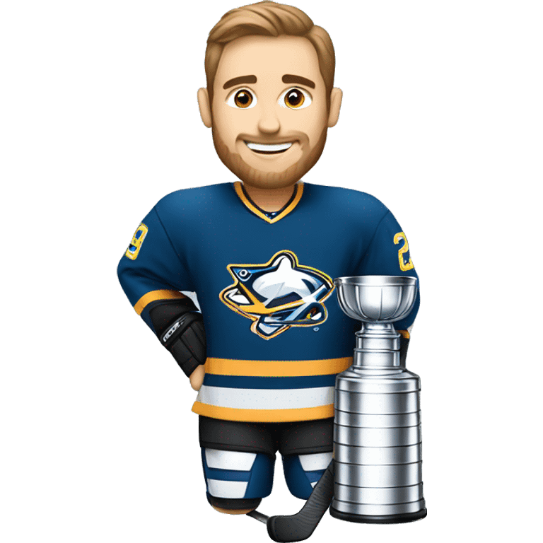 Hockey player with Stanley cup emoji