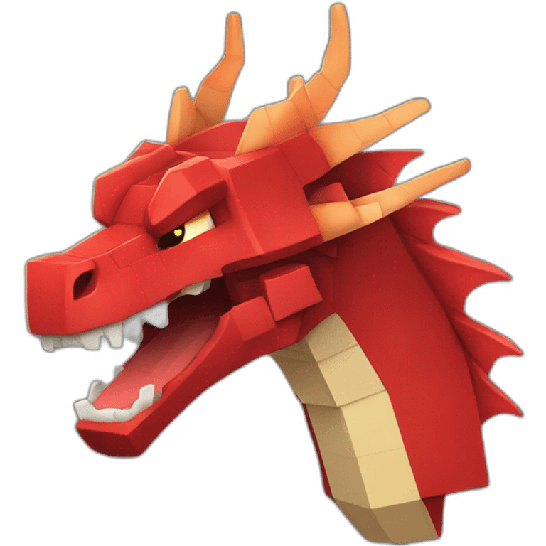 Minecraft Cute Funny Red Dragon Head emoji