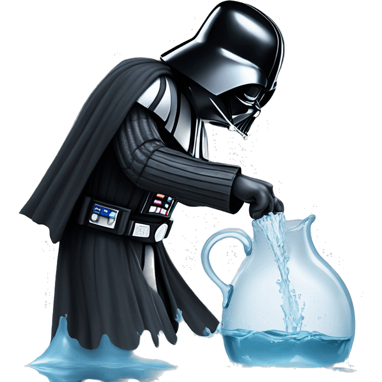 darth vader bending down in water to fill a britta jug emoji