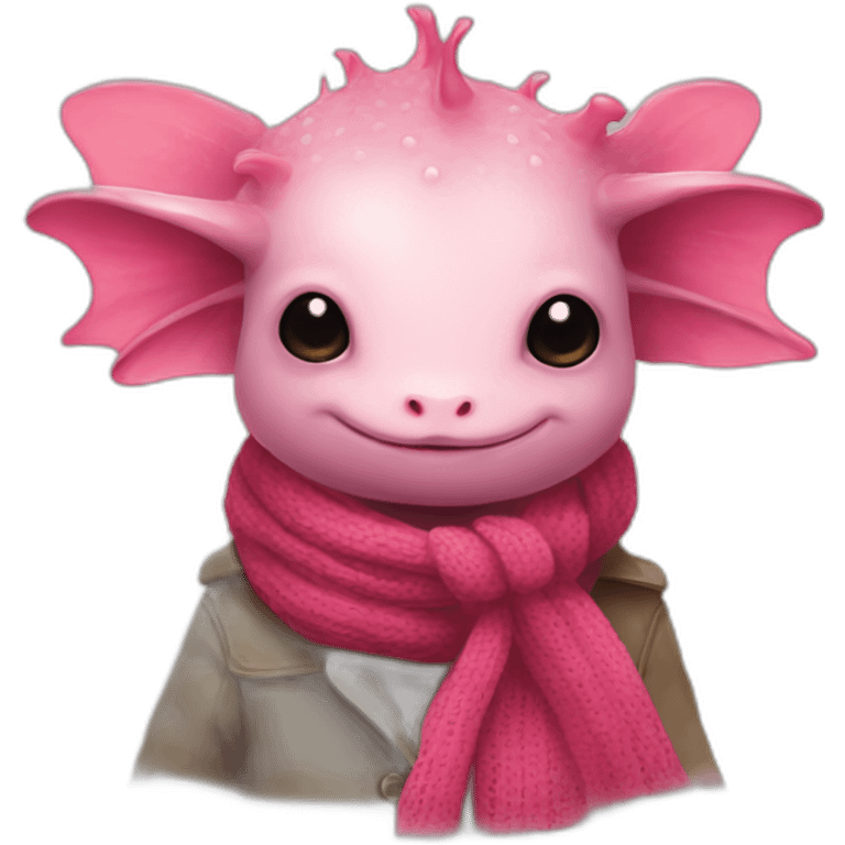 axolotl wearing a scarf emoji