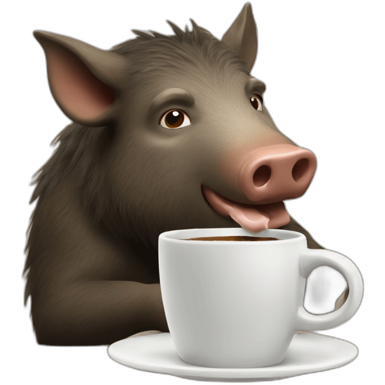 boar drinking coffee emoji