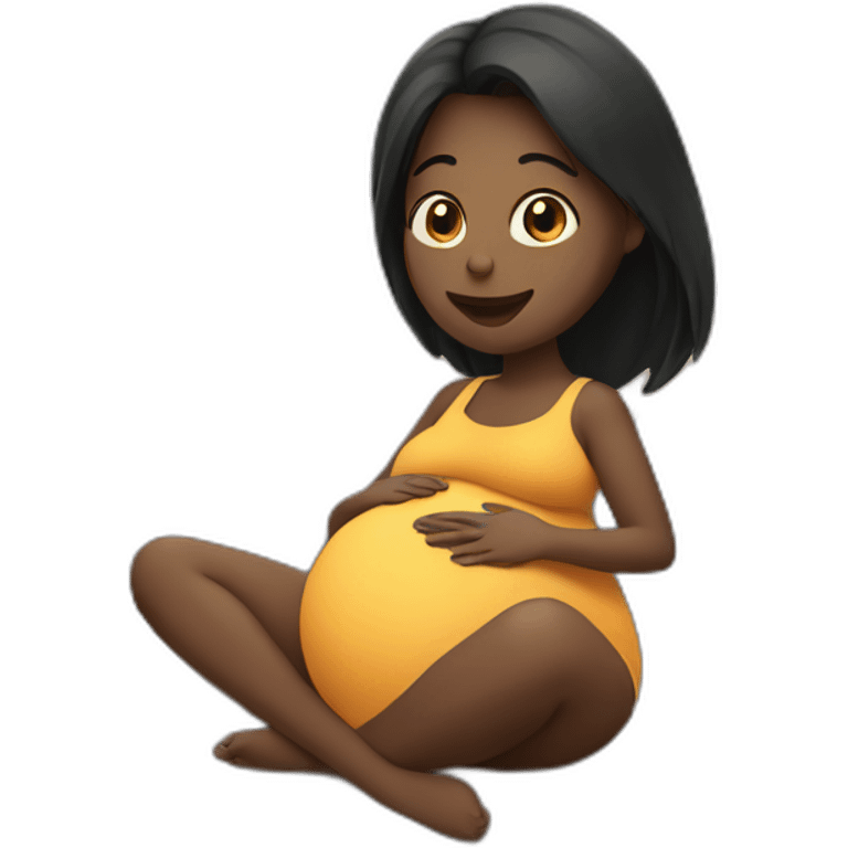 Pregnant woman on a rock emoji