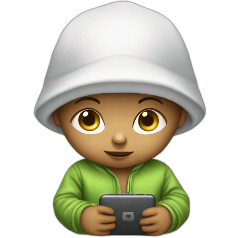 pro hacker baby using smartphone emoji