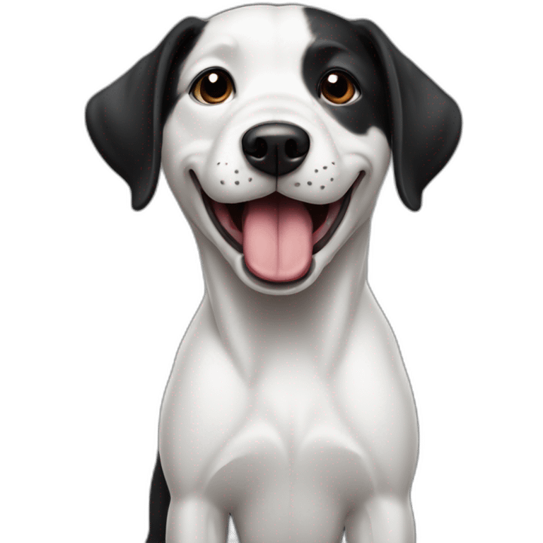 Black and white Dog with tounge out emoji