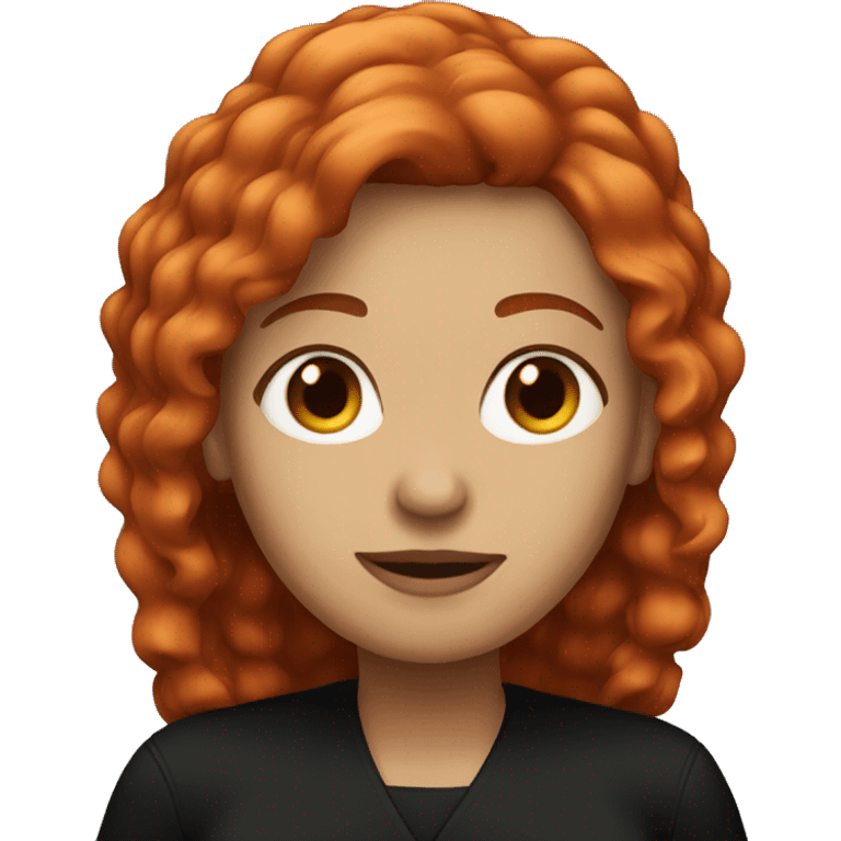 A woman with red hair and black clothes emoji