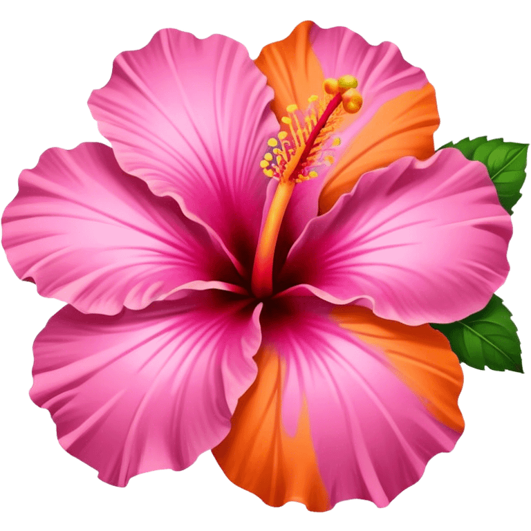 pink and orange hibiscus flower emoji