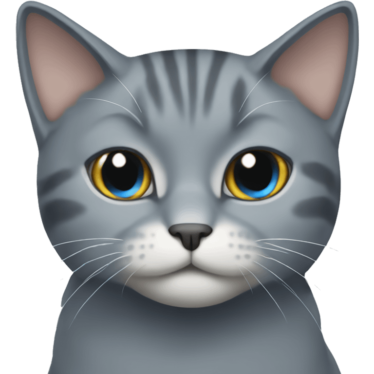 Gray cat blue aye  emoji