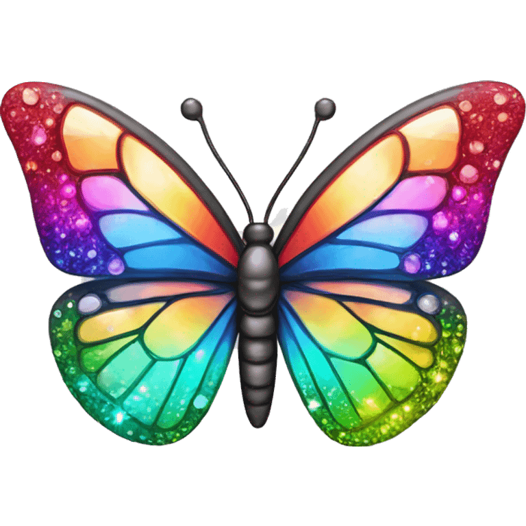 One Shiny-Colorful-Sparkly-Rainbow-Gradient-Crystal-Gem-Butterfly-Crystal-Fly emoji