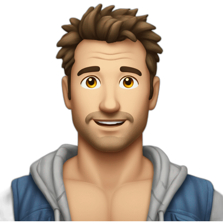 Robert Scott Wilson as a beach bum emoji