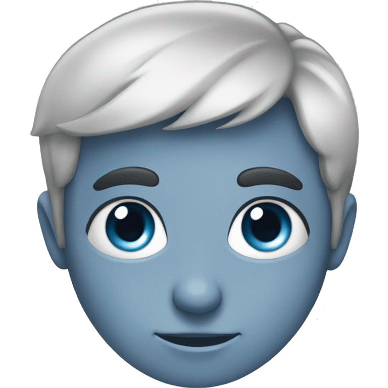 blue eye, square face shape,side hair,pimple emoji