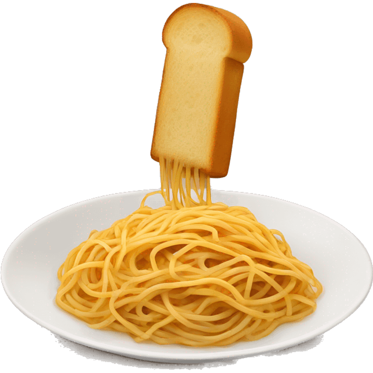 spaghetti with bread emoji