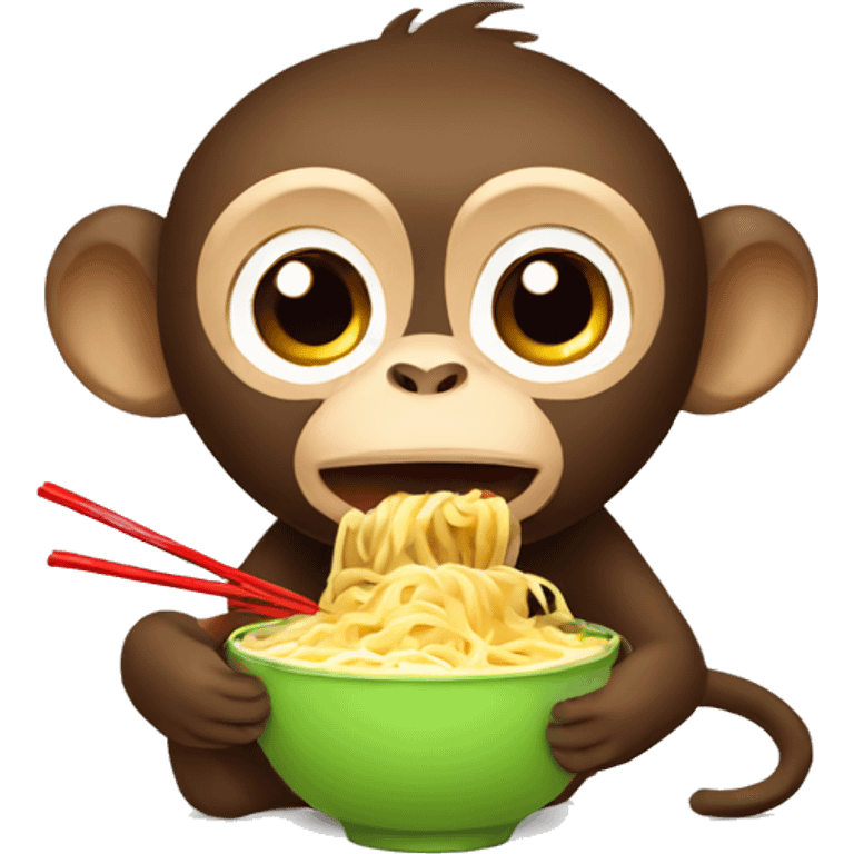 A monkey eat noodles  emoji