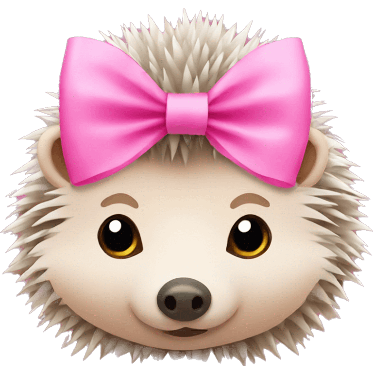 hedgehog with a pink bow emoji