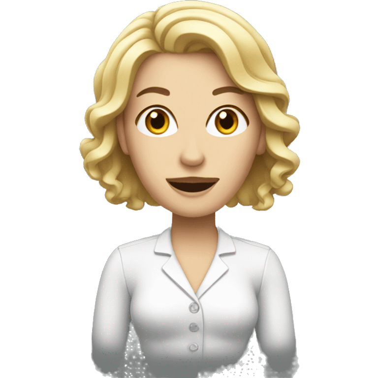 White Woman with microphone emoji