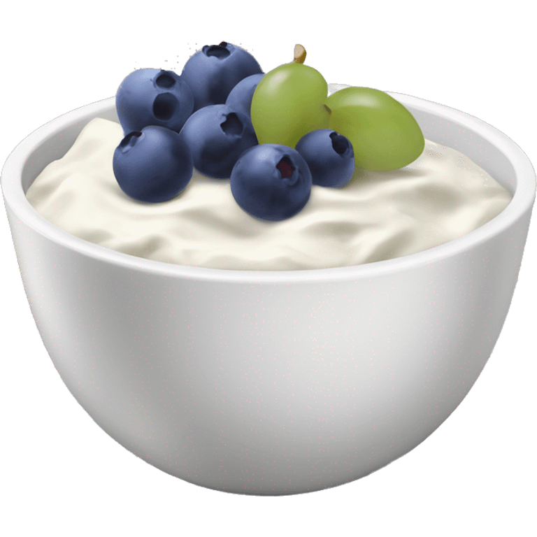 yoghurt bowl with grapes and blueberries emoji