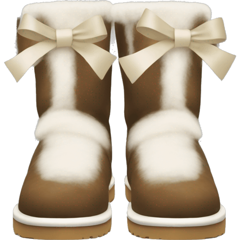 ugg boots with a white bow  emoji