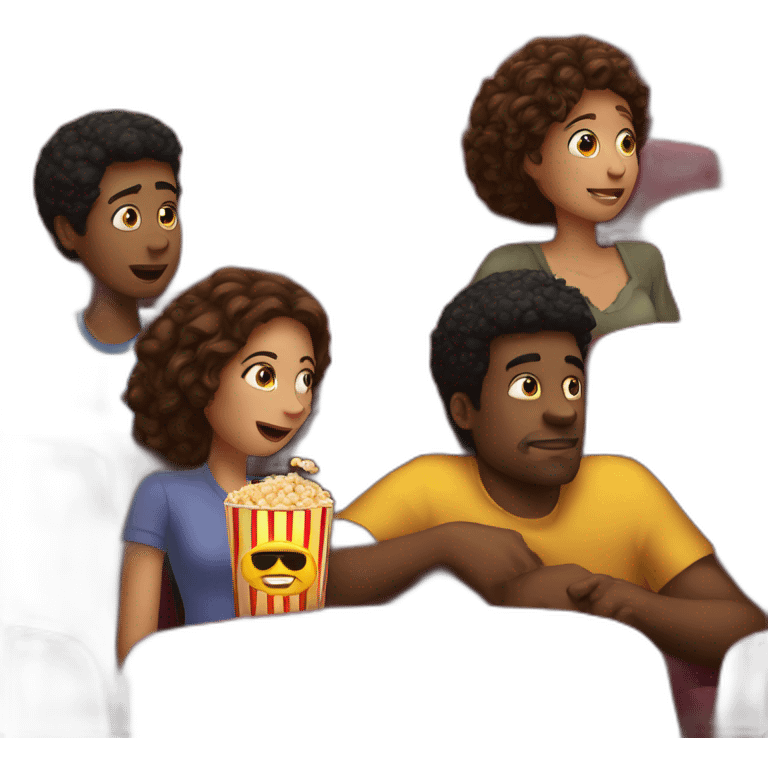 few friend watching a movie emoji