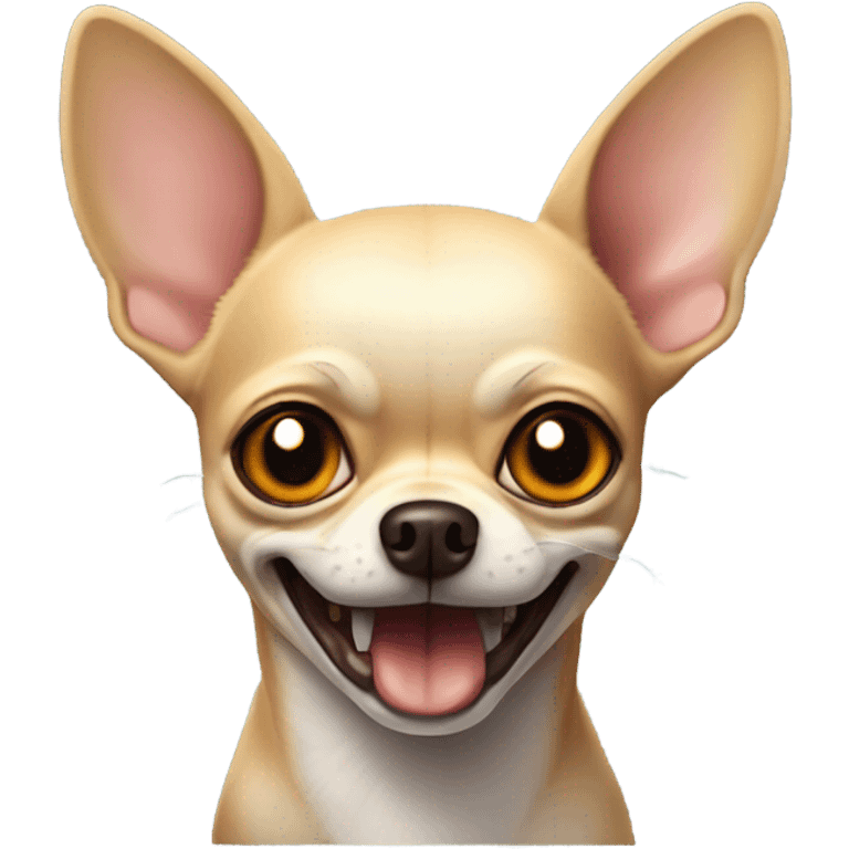 Chihuahua with an evil smile emoji