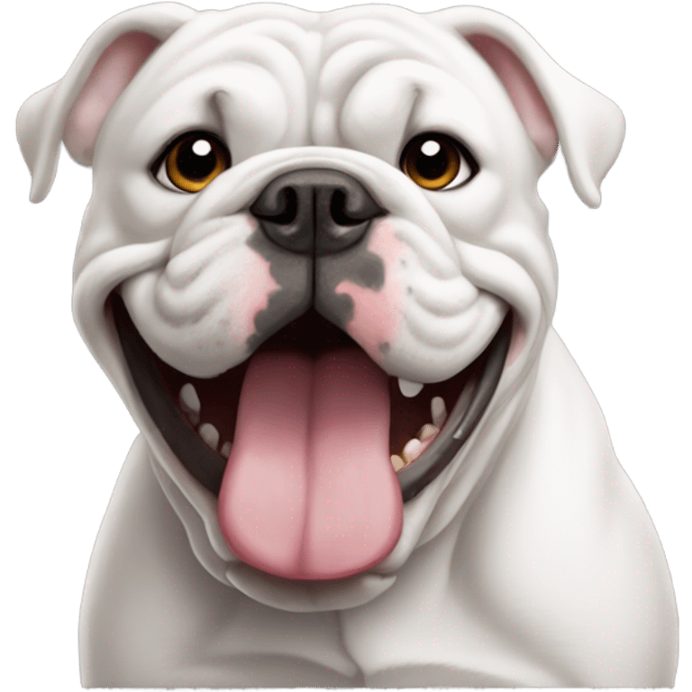 White english bulldog with underbite  emoji