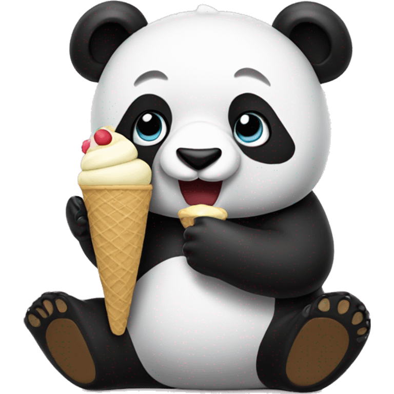 Panda eating ice cream emoji