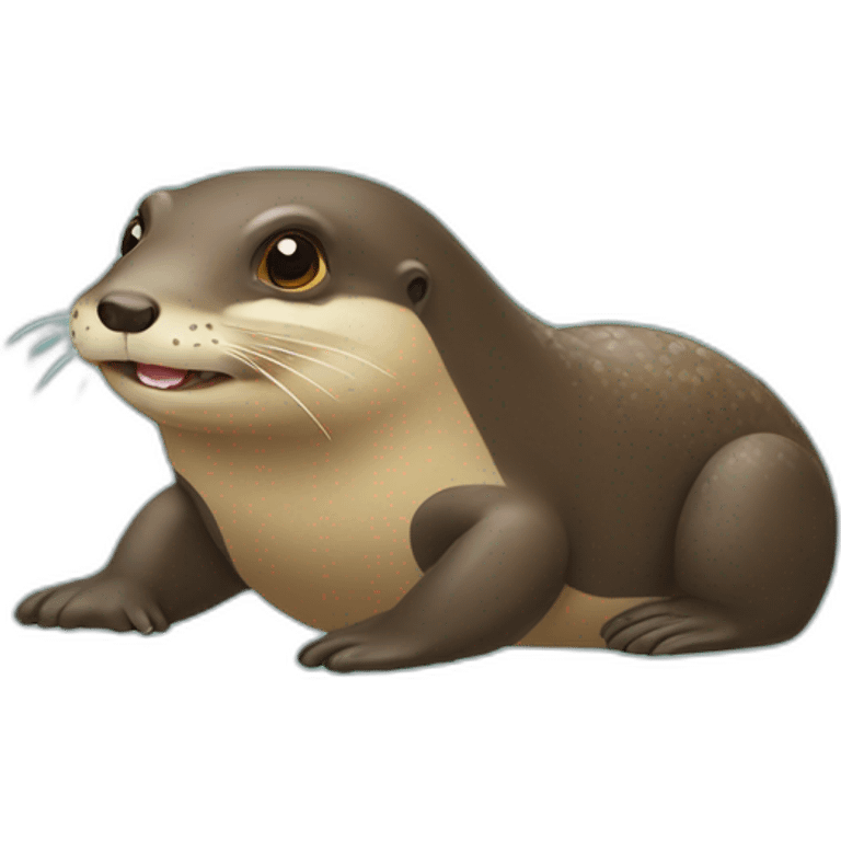 Loutre mange tortue emoji