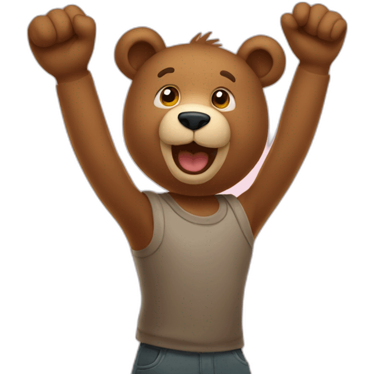 teddy-bear-raising-arms emoji