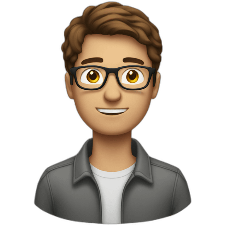 brown-haired man wearing glasses who is not able to get a key into a lock emoji