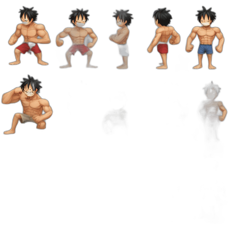 luffy qui fait de la musculation  emoji