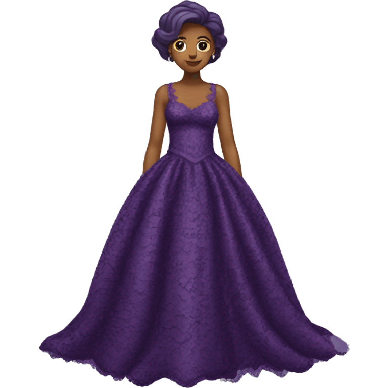 Dark purple lace gown dress emoji