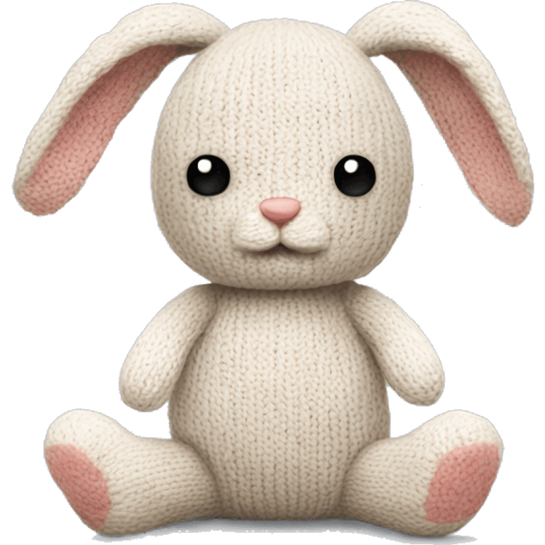 cute plush knitted bunny toy emoji